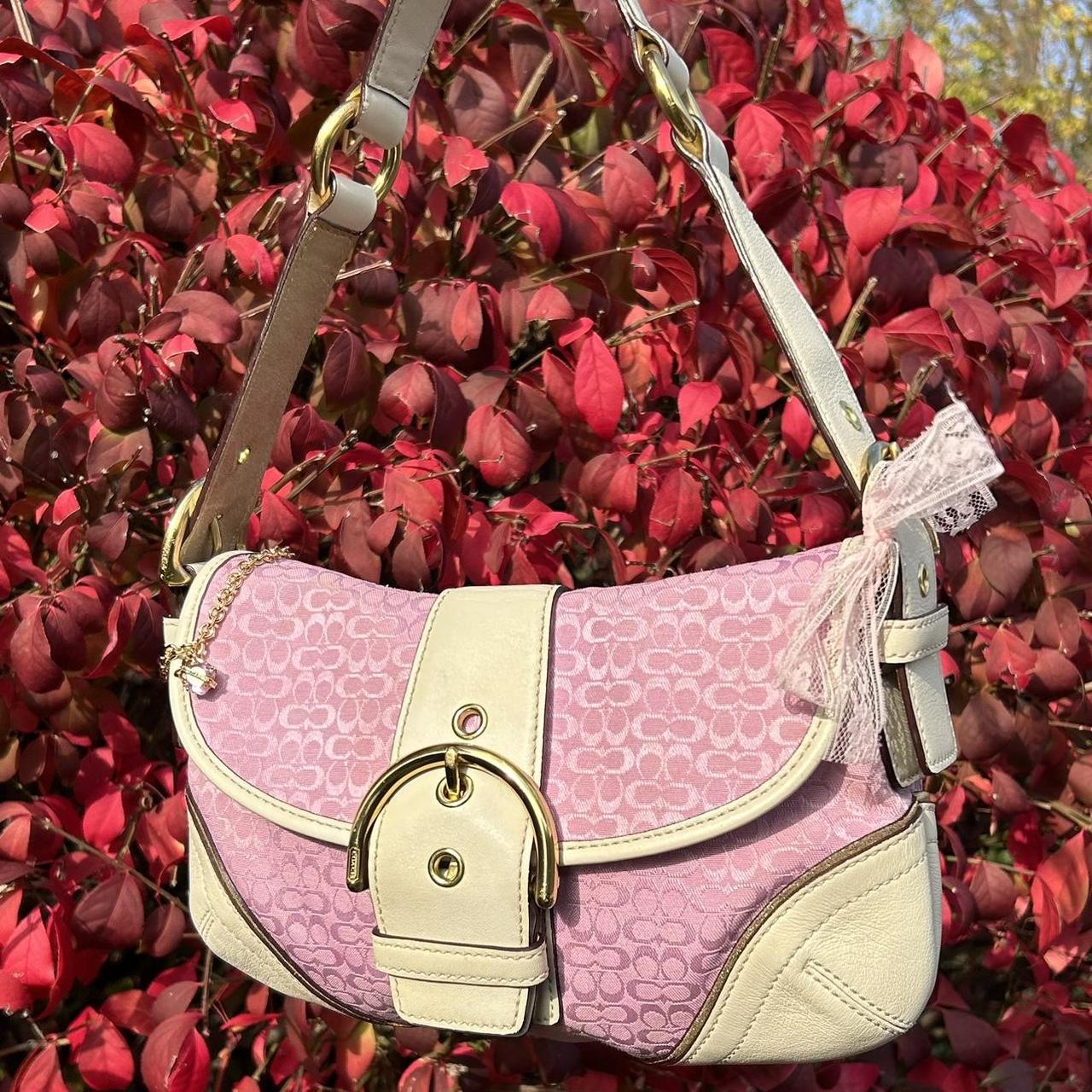 SUPER RARE vintage y2k pink and white coach soho