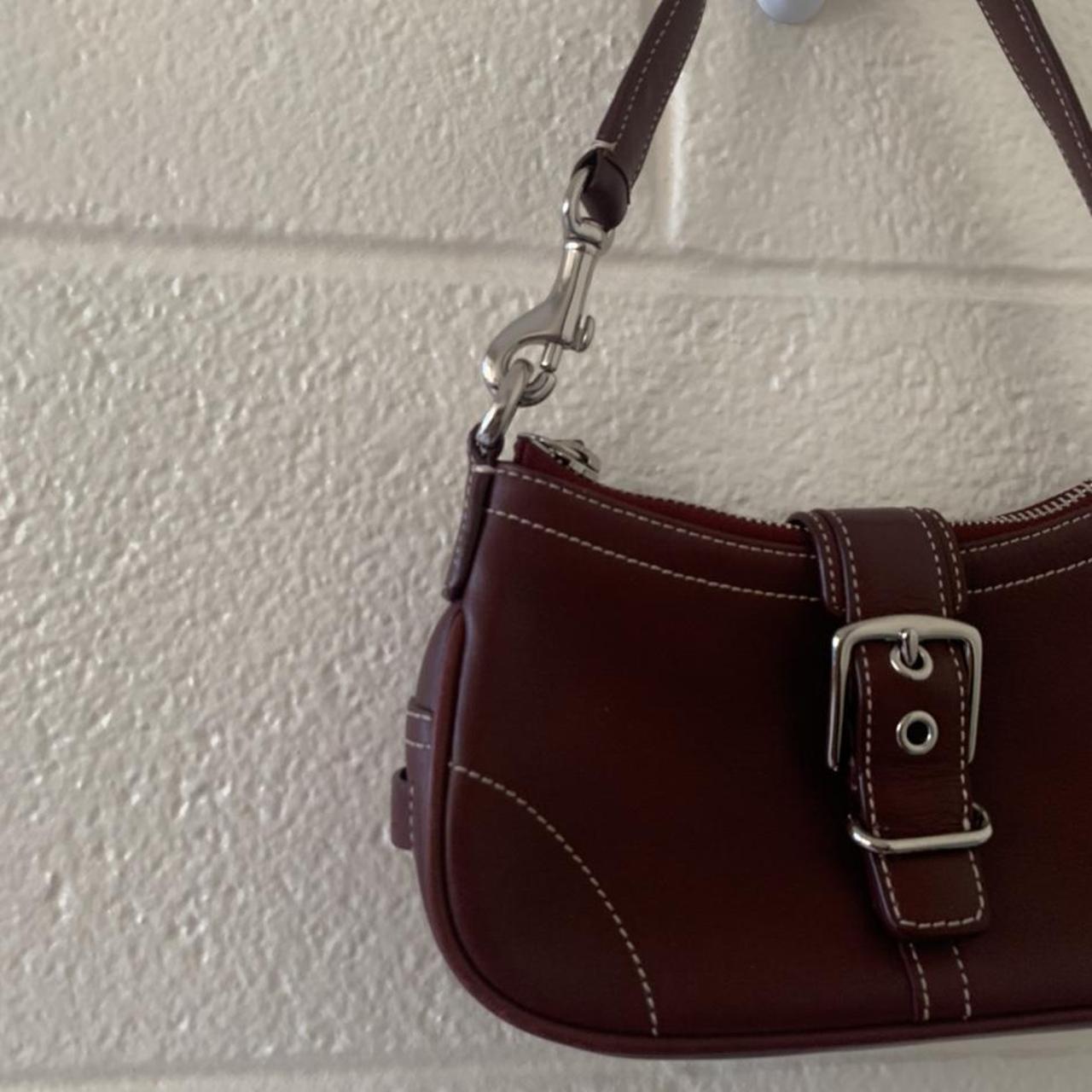 coach demi hampton leather buckle flap shoulder bag