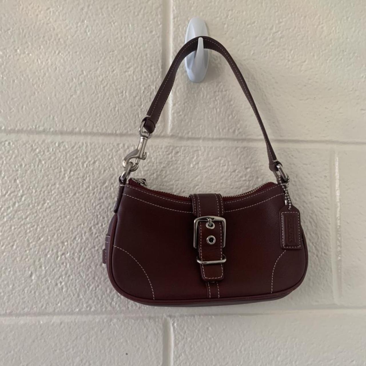 coach demi hampton leather buckle flap shoulder bag