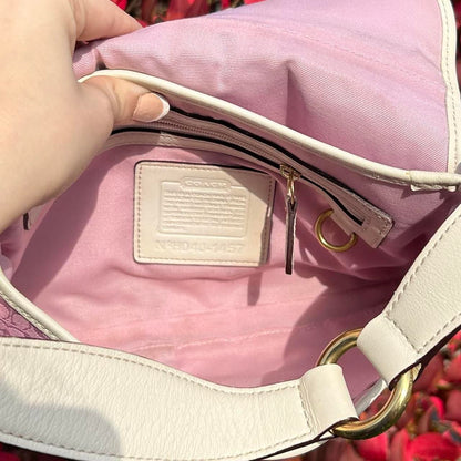 SUPER RARE vintage y2k pink and white coach soho