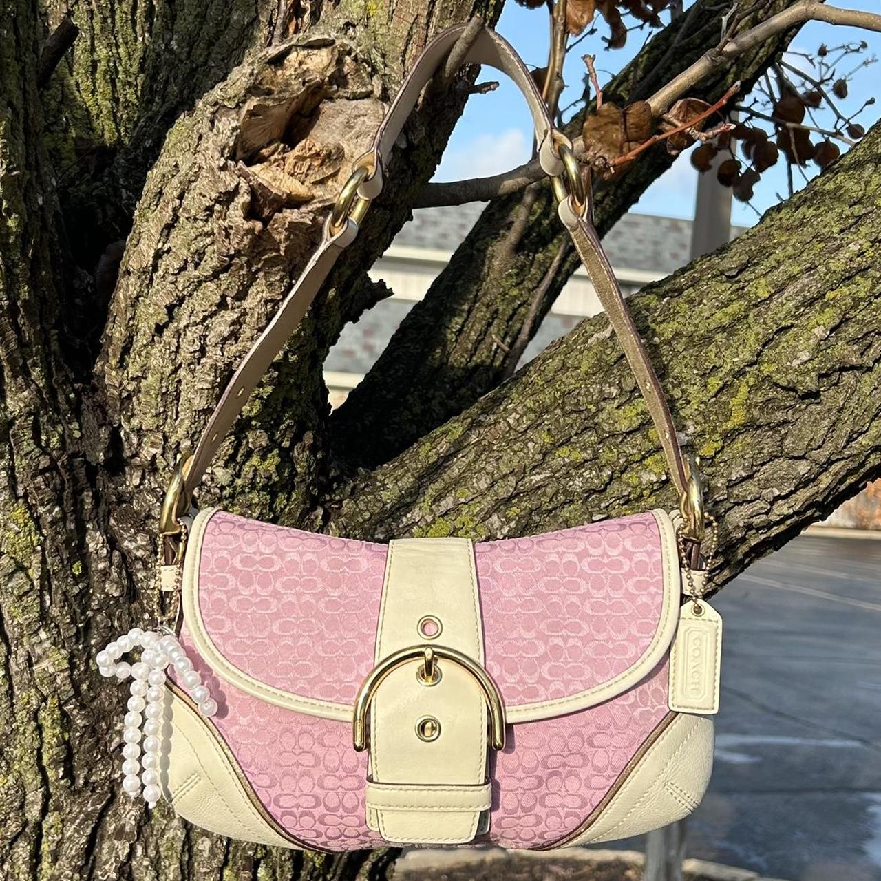 SUPER RARE vintage y2k pink and white coach soho