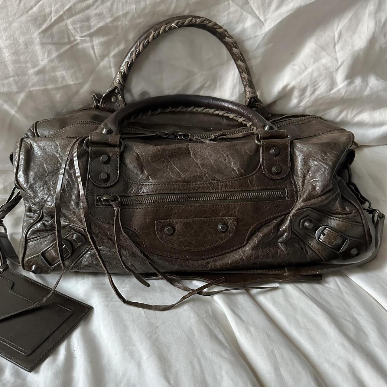 PREOWNED VINTAGE BROWN BALENCIAGA CITY BAG