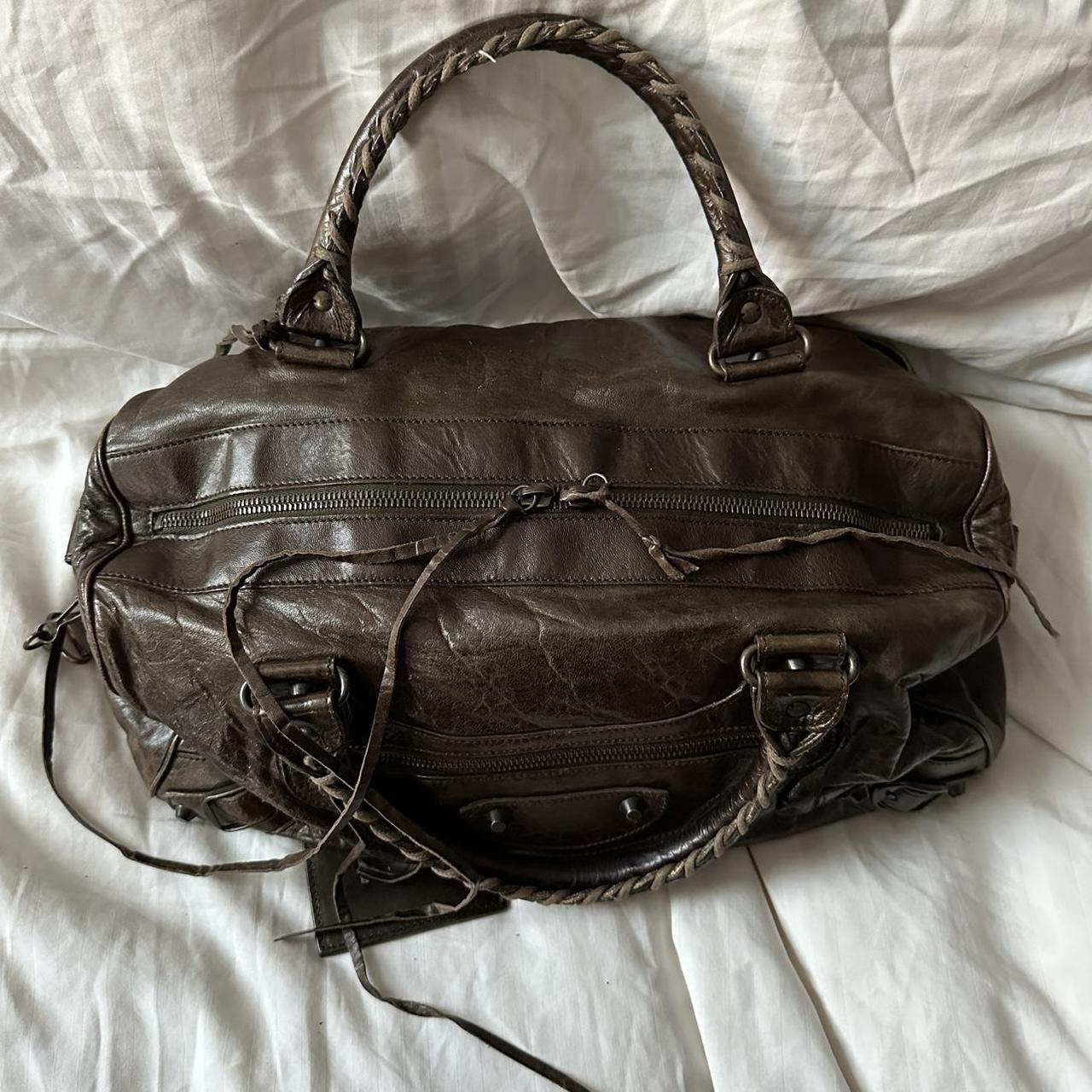 PREOWNED VINTAGE BROWN BALENCIAGA CITY BAG