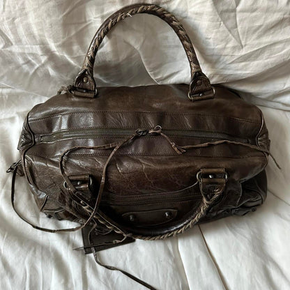 PREOWNED VINTAGE BROWN BALENCIAGA CITY BAG