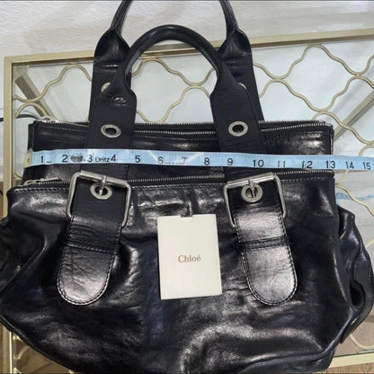 VINTAGE CHLOE BLACK LEATHER SHOULDER BAG