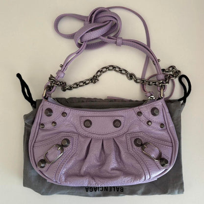 Balenciaga Violet Mini Cagole with Chain