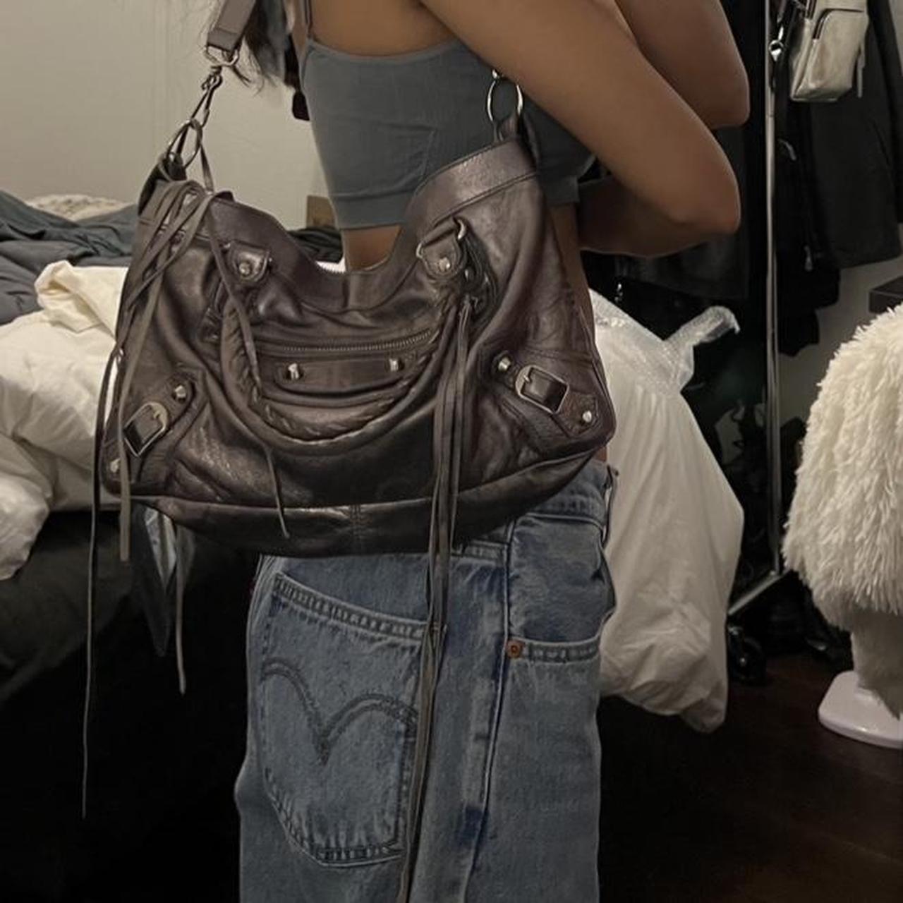 RARE BALENCIAGA METALLIC SILVER CITY BAG