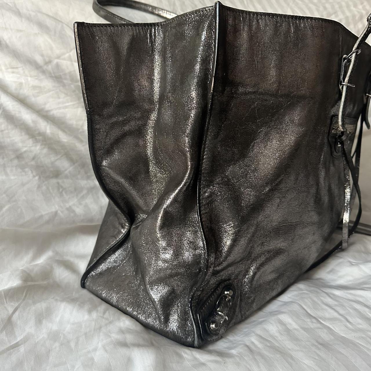 PREOWNED METALLIC BALENCIAGA PAPIER BAG