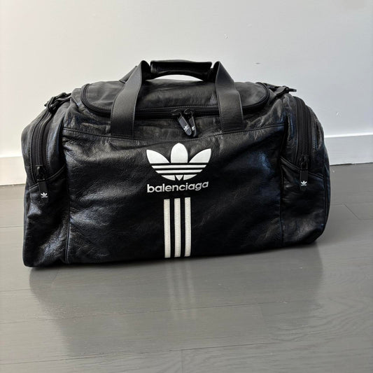 PreOwned Balenciaga x Adidas leather duffel bag