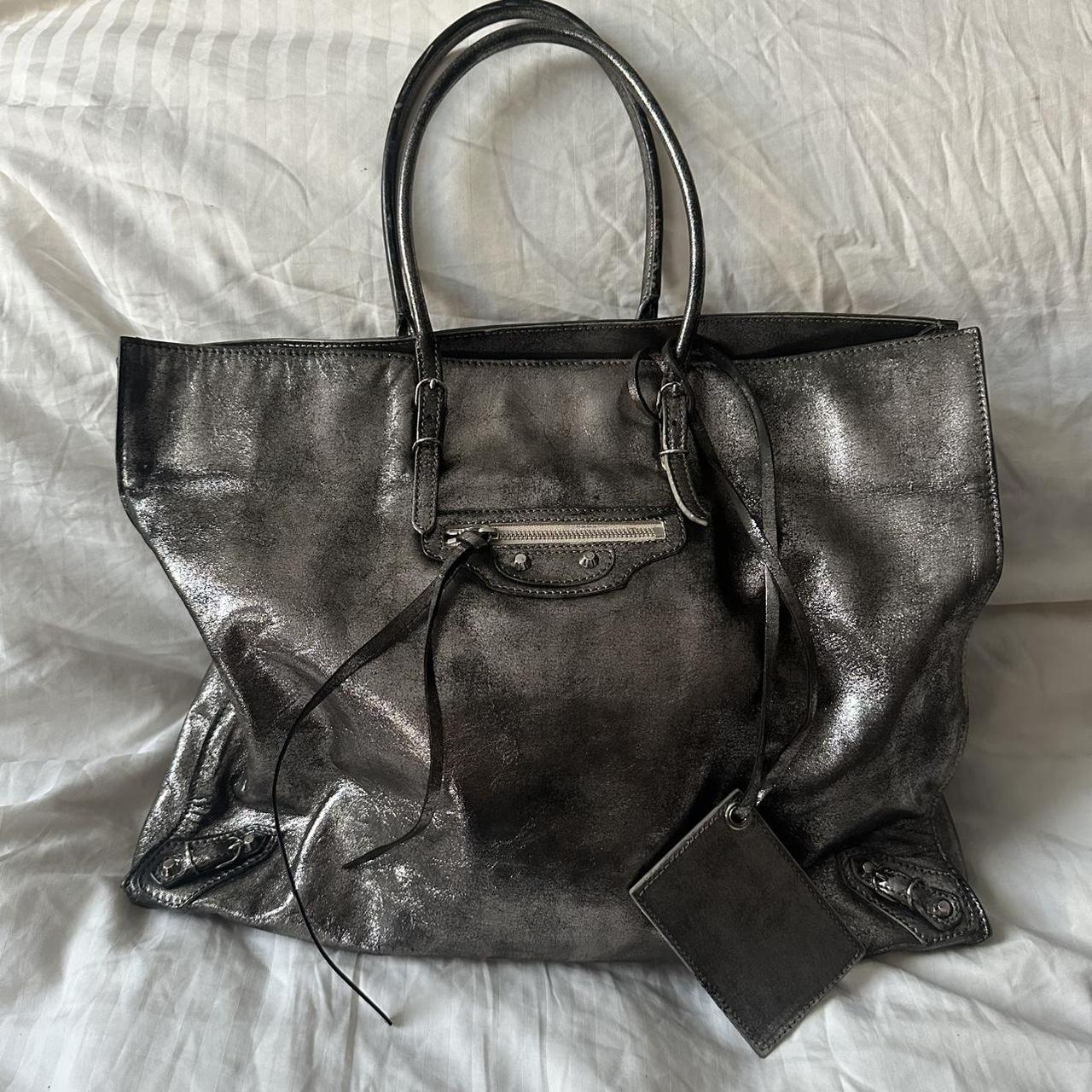 PREOWNED METALLIC BALENCIAGA PAPIER BAG